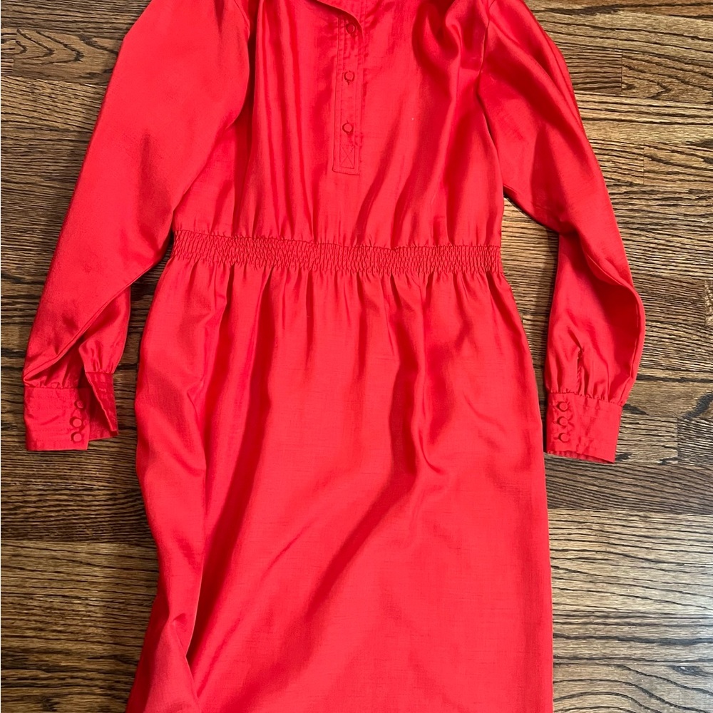 Vintage Red Long Sleeve Dress